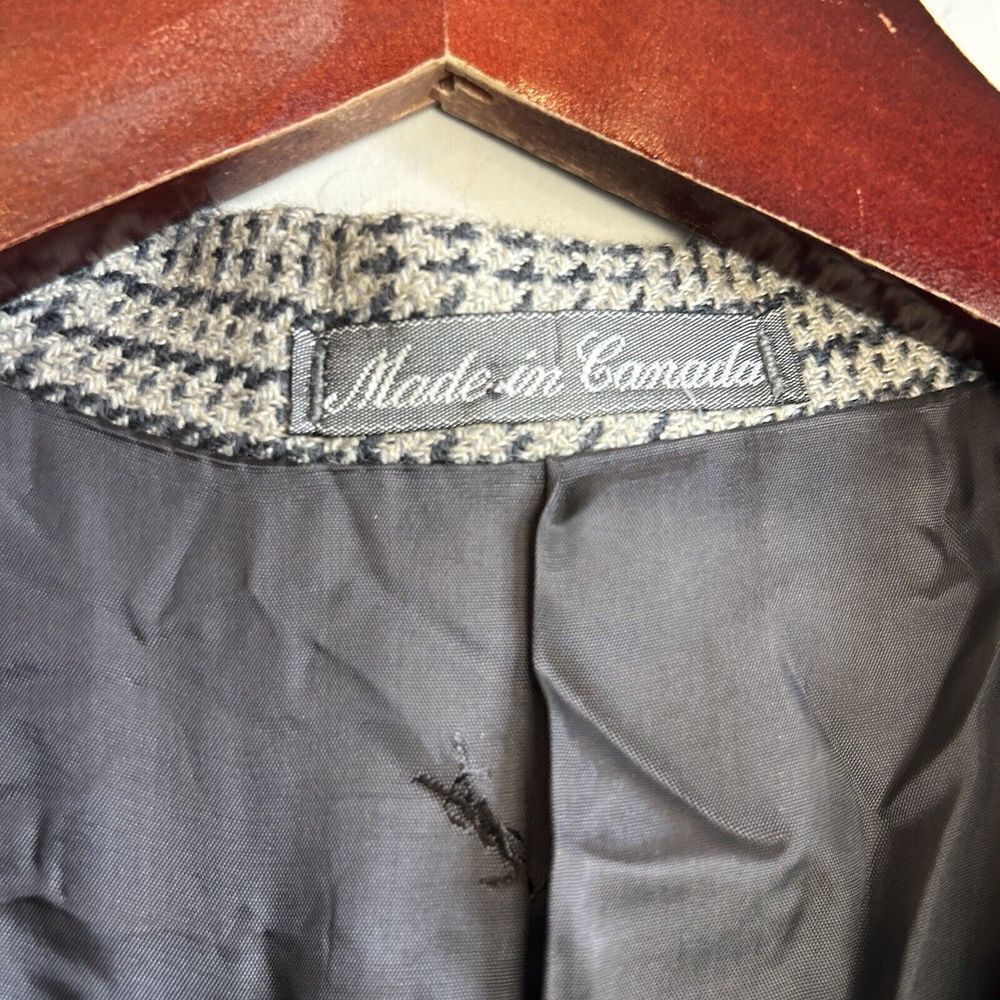 Vintage Yves Saint Laurent YSL Mens 40R Blazer Black Gray Sport Coat 2 Button - Picture 5 of 11